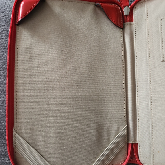Coach Tan and Coral Signature I Pad Case. 8 3/4 by 5 1/2 In - Picture 3 of 5